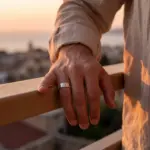 Anel para homem em aço inoxidável prateado, modelo Imola