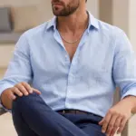 Colar para homem prateado em aço inoxidável 316L com malha espiga, modelo colorado