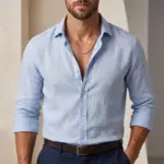 Colar para homem prateado em aço inoxidável 316L com malha espiga, modelo colorado