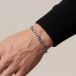Pulseira para homem em aço inoxidável 316L, na cor prateada, modelo Palmdale