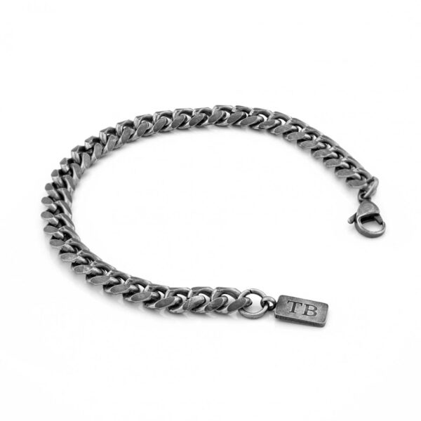 Pulseira para Homem em Aço Inoxidável escuro - Pulseira escura e simples para homem - marca portuguesa Twobrothers - Pulseira Rialto - Pulseiras masculinas com estilo - Pulseiras em aço inoxidável escurecido para homem