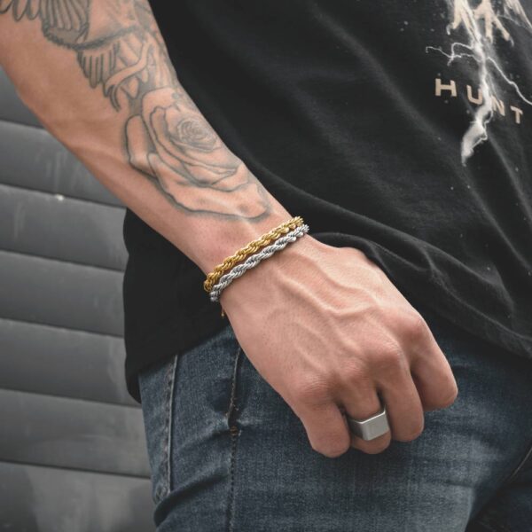 Pulseira para homem em aço inoxidável dourado - Pulseira dourada - Pulseira masculina dourada - pulseira dourada para homem - Pulseira Pike Gold - Pulseira da marca Portuguesa Twobrothers