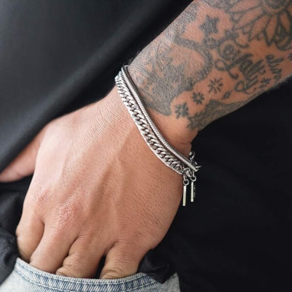 Pulseira para Homem em Aço Inoxidável - Pulseira simples para homem - marca portuguesa Twobrothers - Pulseira Culver - Pulseiras masculinas com estilo - Pulseiras em aço inoxidável simples para homem