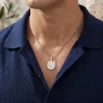 colar masculino em aço inoxidável com medalha utah