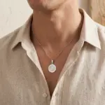 colar masculino em aço inoxidável com medalha utah