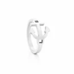 Anel mulher em aço inoxidável em forma de âncora.