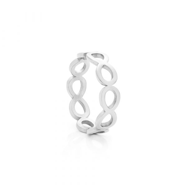 Anel para Mulher em Aço Inoxidável com formas de infinito - anel da marca portuguesa Twobrothers - Anel Medley - Anel discreto e elegante para mulher