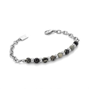 Pulseira para Homem em Aço Inoxidável com Pedras naturais - marca portuguesa Twobrothers - Pulseira Kansas - Pulseira masculina com estilo
