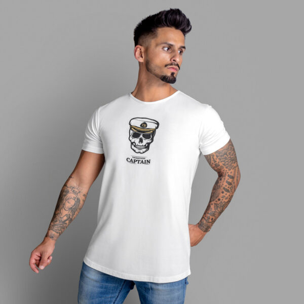 T-Shirt para Homem em Algodão Premium Regular Fit - Twobrothers Captain - Lado