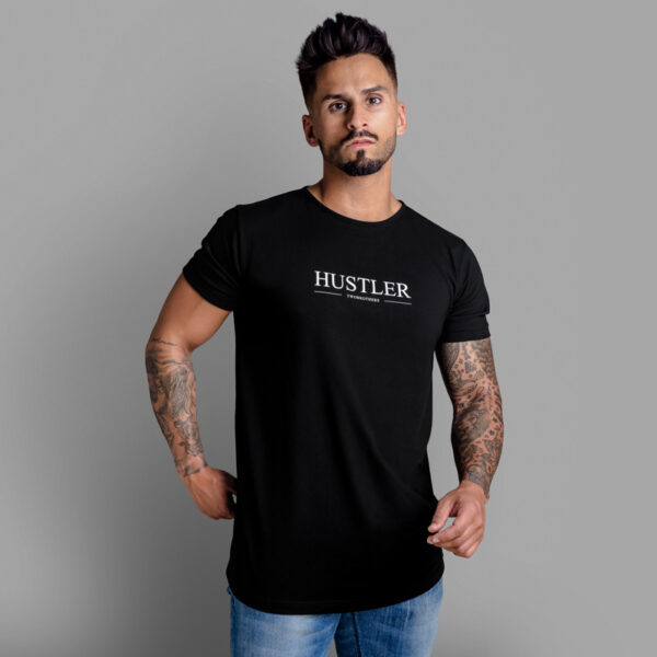 T-Shirt para Homem em Algodão Premium Regular Fit - Twobrothers Hustler - Frente