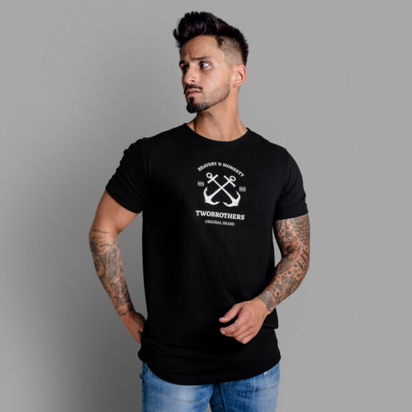 T-Shirt para Homem em Algodão Premium Regular Fit - Twobrothers Nogales - Frente
