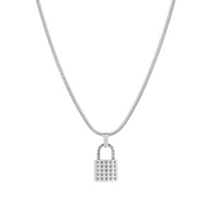 Colar para Mulher em Aço Inoxidável - Colar com Cadeado em aço inoxidável - Twobrothers Colar Morana - Colar Feminino
