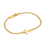 pulseira para homem em aço inoxidável com pendente ancora