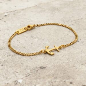 pulseira para homem sailor man dourada em aço inoxidável