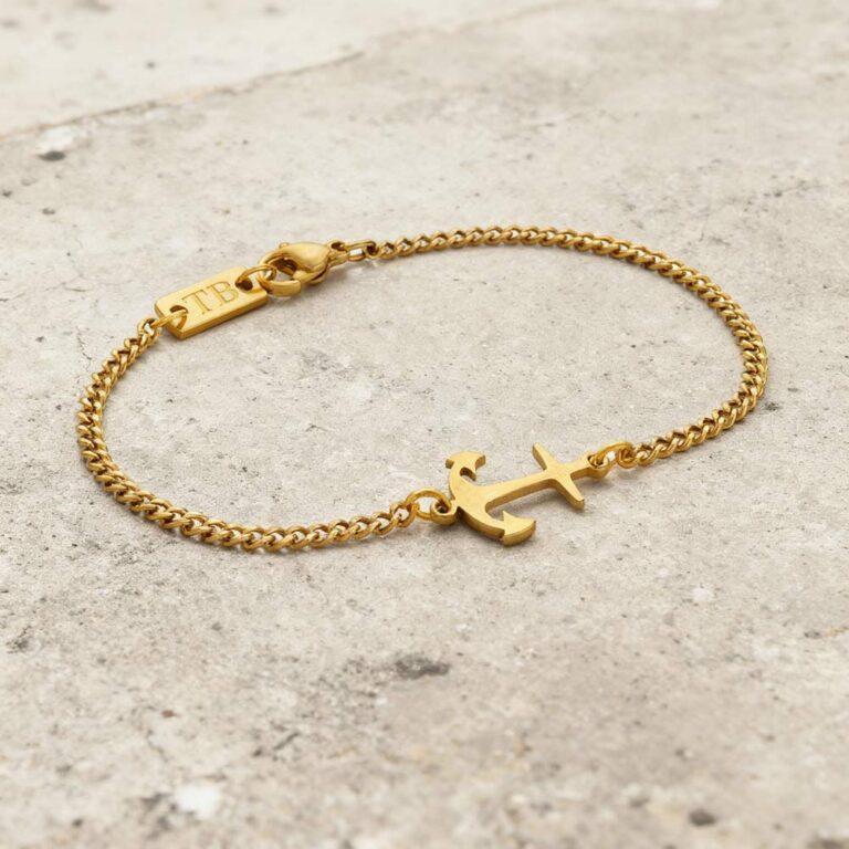 pulseira para homem sailor man dourada em aço inoxidável