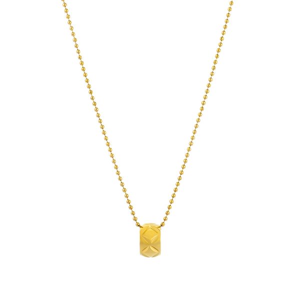 Colar Alyson Gold produzido em aço inoxidável 316L Dourado com pendente em forma de anel elegante dourado da marca Twobrothers.