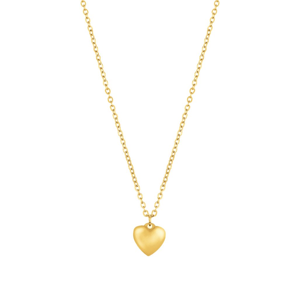 Colar dourado com coração para Mulher em aço inoxidável - Twobrothers Colar Bári Gold