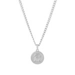 Colar Damascus em aço inoxidável com medalha de rosto de Jesus Cristo da marca Twobrothers.