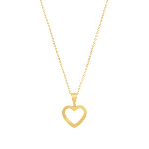 Colar Heart Gold em aço inoxidável dourado dourado para Mulher da marca Twobrothers.