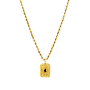 Colar Magnólia Gold para mulher em aço inoxidável dourado da marca Twobrothers, com pendente elegante e repleto de detalhe.