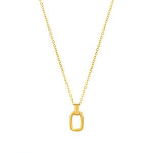 Colar Violet Gold para Mulher em aço inoxidável dourado, com pendente elegante de um retângulo, produzido pela marca portuguesa Twobrothers.