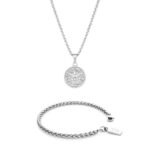 Conjunto Homem Pulseira Malabar e Colar Espirito Santo