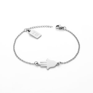 Pulseira Giane para mulher em aço inoxidável com pendente mão de Fátima da marca Twobrothers em Portugal.