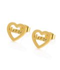 Brincos Heart Love Gold para mulher produzidos em aço inoxidável dourado pela marca Portuguesa Twobrothers.