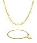 Conjunto Colar e Pulseira Clayton Gold estilo corrente discreta em aço inoxidável dourado para homem produzido pela marca portuguesa Twobrothers.