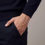 Pulseira para homem em aço inoxidável 316L, na cor prateada, modelo Princetown
