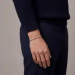 Pulseira para homem em aço inoxidável 316L, na cor prateada, modelo Princetown