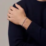 Pulseira para homem em aço inoxidável 316L, na cor prateada, modelo Princetown