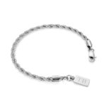 Pulseira homem Princetown prateada em aço inoxidável