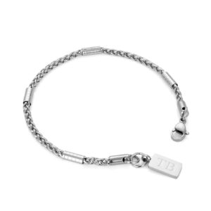 Pulseira Westport discreta e elegante em aço inoxidável para homem da marca Twobrothers.