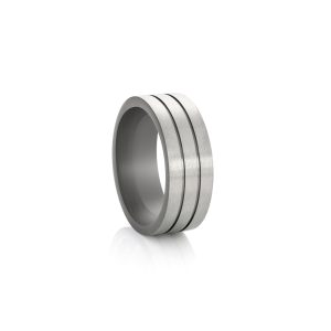 Anel para Homem em aço inoxidável com acabamento escovado na cor prateada, o anel Washington é produzido pela marca Twobrothers.