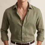 Colar para homem em aço inoxidável 316L prateado com pendente em forma de rosa, modelo portland