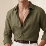 Colar para homem em aço inoxidável 316L prateado com pendente em forma de rosa, modelo portland
