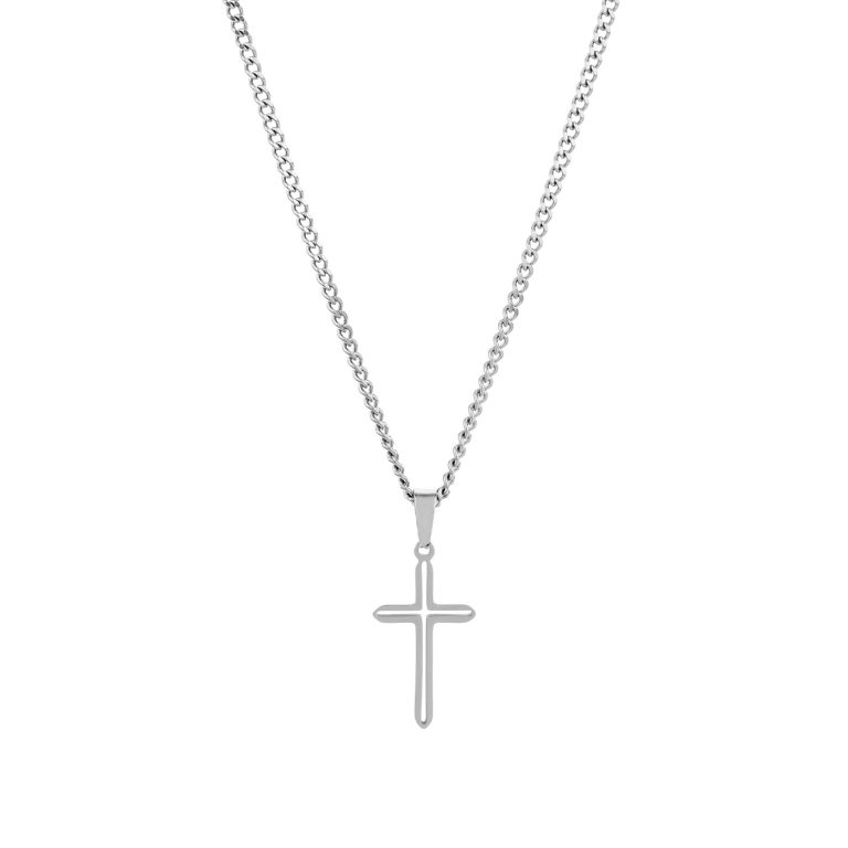 Colar Yorktown para homem com pendente em forma de cruz em aço inoxidável da marca portuguesa Twobrothers.