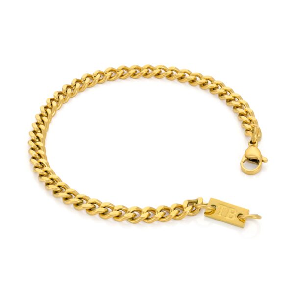 Pulseira Danville Gold masculina em aço inoxidável na cor dourada, da marca Twobrothers.