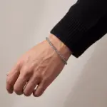 Pulseira para homem em aço inoxidável 316L, modelo Collin