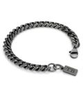 A Pulseira Los Angeles é para homem e produzida em aço inoxidável escurecido e preto da marca Portuguesa Twobrothers