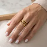 anel para mulher em dourado modelo elyna
