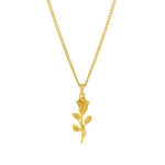 Colar Dourado Portland Gold, em aço inoxidável antialérgico, para homem com pendente em forma de rosa da marca Twobrothers.