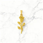 Pendente Rosa Portland Dourada, em aço inoxidável para colares.