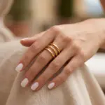 anel tripo em dourado pra mulher