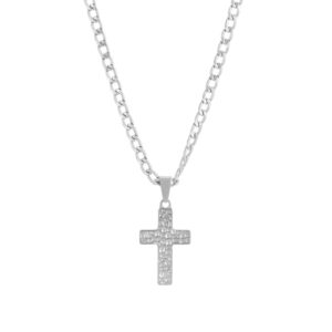 Colar com cruz Rockland, para homem, produzido pela twobrothers em aço inoxidável antialérgico.
