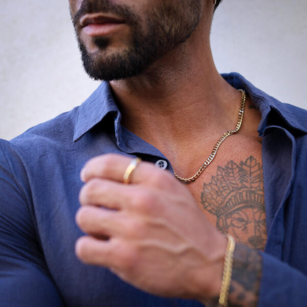 Colar Homem dourado em aço Inoxidável