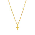 Colar Dourado Udine, para homem, com pendente em forma de cruz em aço inoxidável da marca portuguesa Twobrothers.