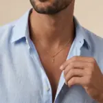 Colar para homem em aço inoxidável 316L modelo davis wing dourado