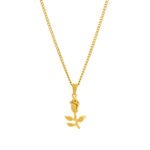 Colar Homem dourado com pendente em forma de rosa, produzido em aço inoxidável, da marca Twobrothers.